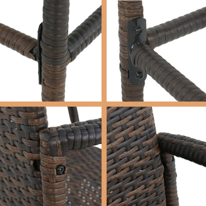 ZENSTYLE Wicker Bar Stool Rattan Chair Furniture Chair Outdoor Backyard Set of 2 Patio - Brown