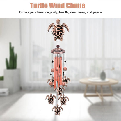 Turtle Wind Chimes Outdoor, EEEkit 33" Large Retro Wind Chimes Bell, Garden Wind Chimes with 4 Aluminum Tuned and 7 Turtles for Indoor Outdoor Garden Patio Decor