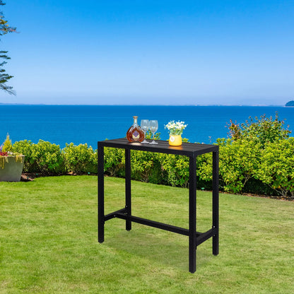 UBesGoo Outdoor Iron Bar Table, 40'' Rectangle Patio Counter Height Console Table, Metal Console Table for Grill, Black