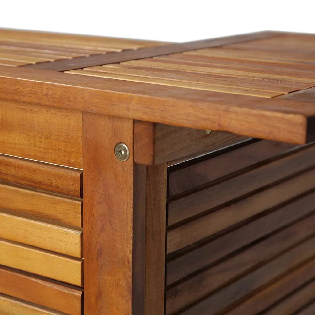 vidaXL 43.3? Solid Acacia Wood Patio Bar Table with Storage, Brown