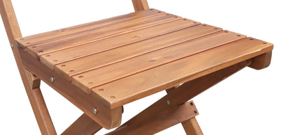 Mainstays Outdoor Patio 3-Piece Wood Bistro Set, Natural Color