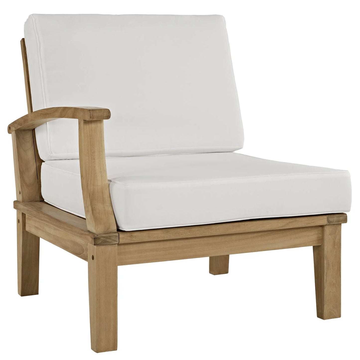 Modway Marina 7 Piece Outdoor Patio Teak Set in Natural White