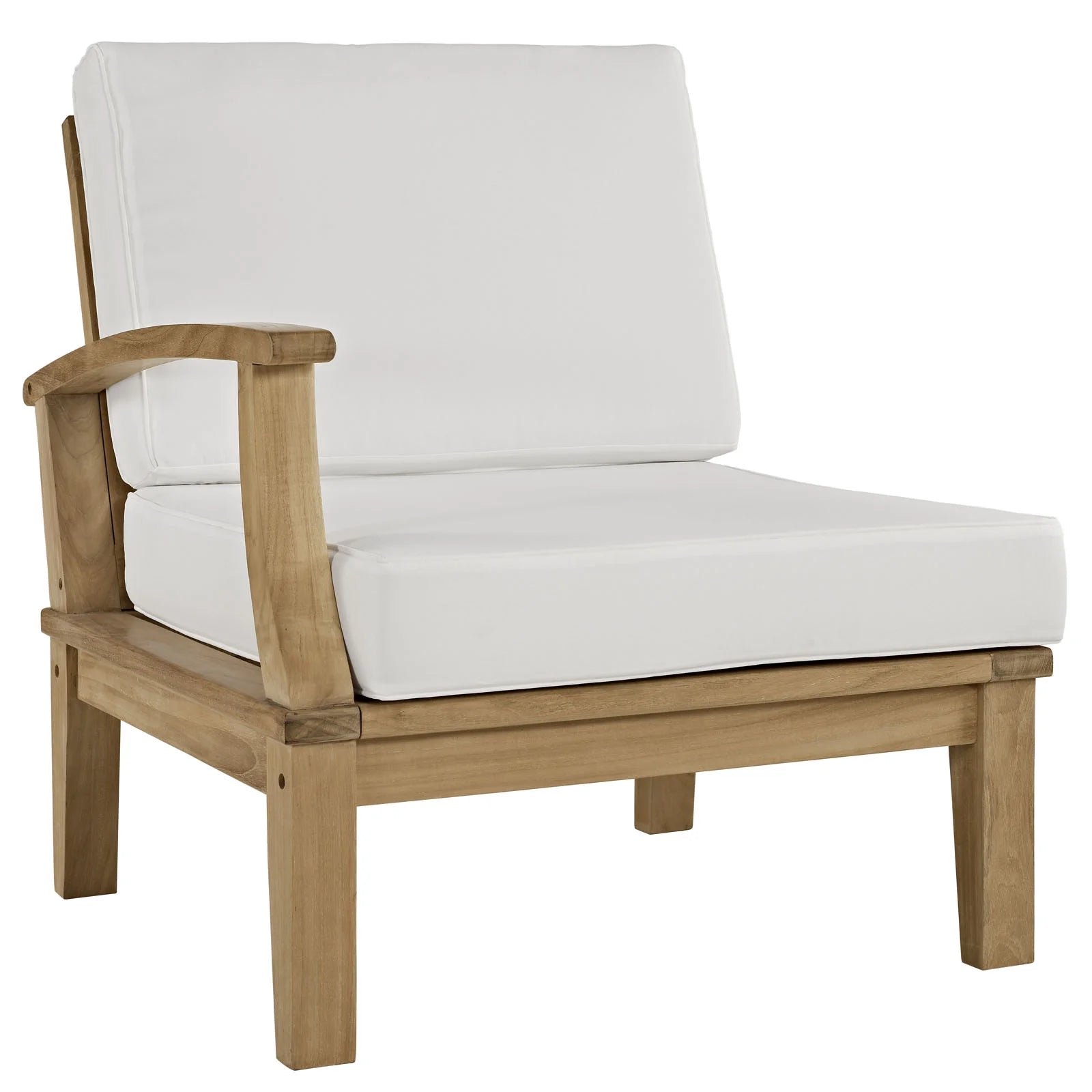 Modway Marina 7 Piece Outdoor Patio Teak Set in Natural White