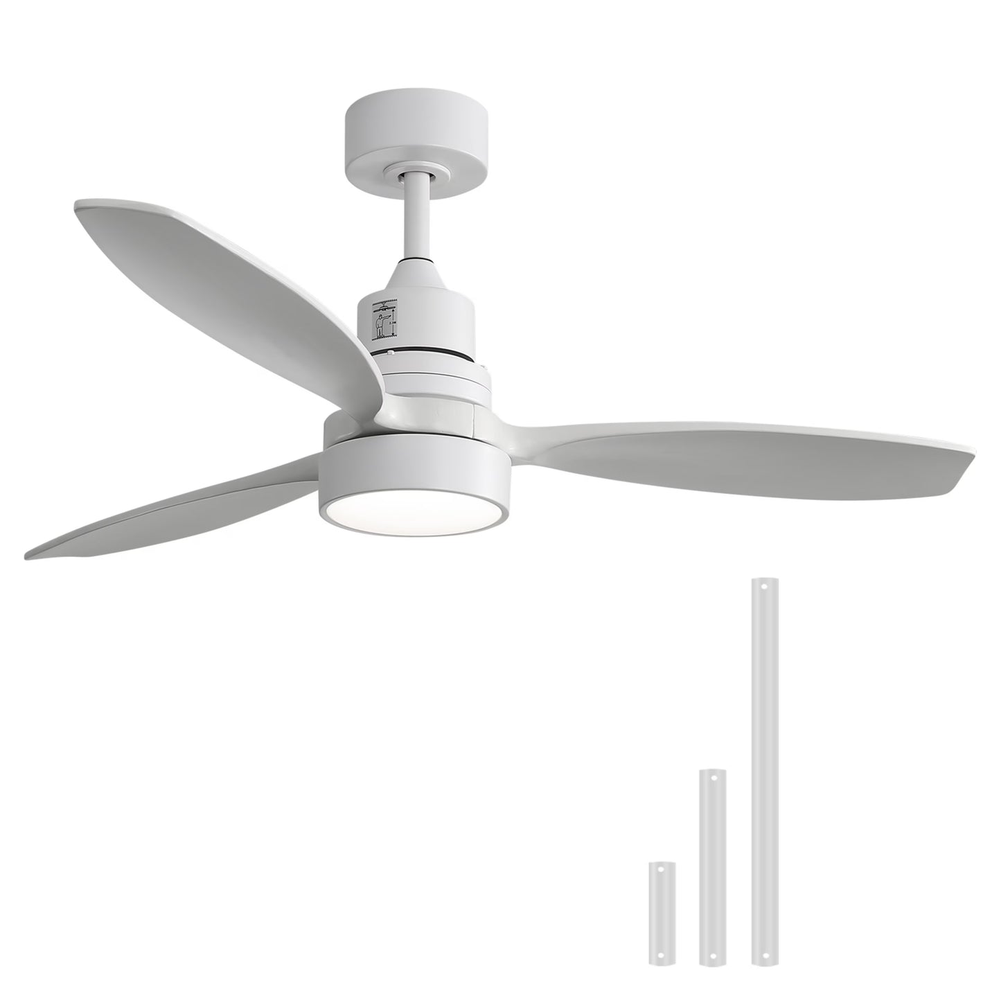 Sofucor 52" Ceiling Fans with Light and Remote Control, 3 Blades and Reverse Airflow,for Living Room,Patio,Black with Walnut Blades