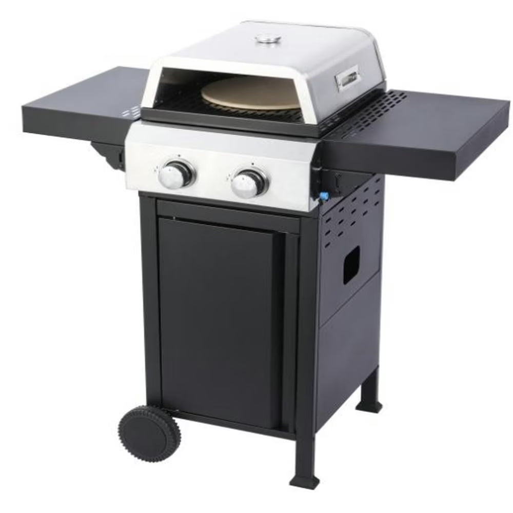 GVN Garden Grill, Patio Backyard Barbecue Grill,2-Burner Propane Gas BBQ Grill, Pizza Box, 24600BTU Output With Wire Enamel Cooking Grids