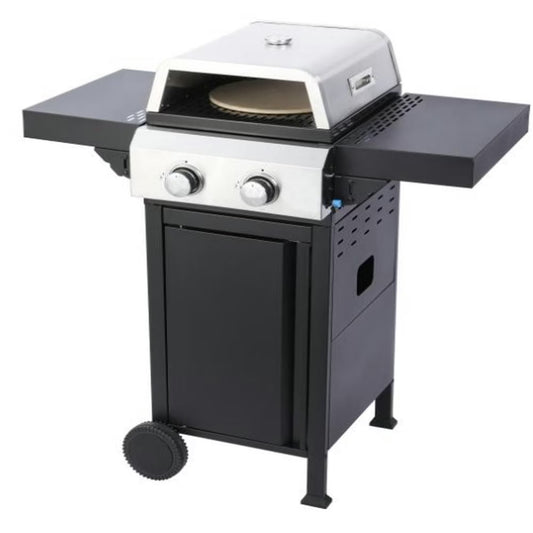GVN Garden Grill, Patio Backyard Barbecue Grill,2-Burner Propane Gas BBQ Grill, Pizza Box, 24600BTU Output With Wire Enamel Cooking Grids