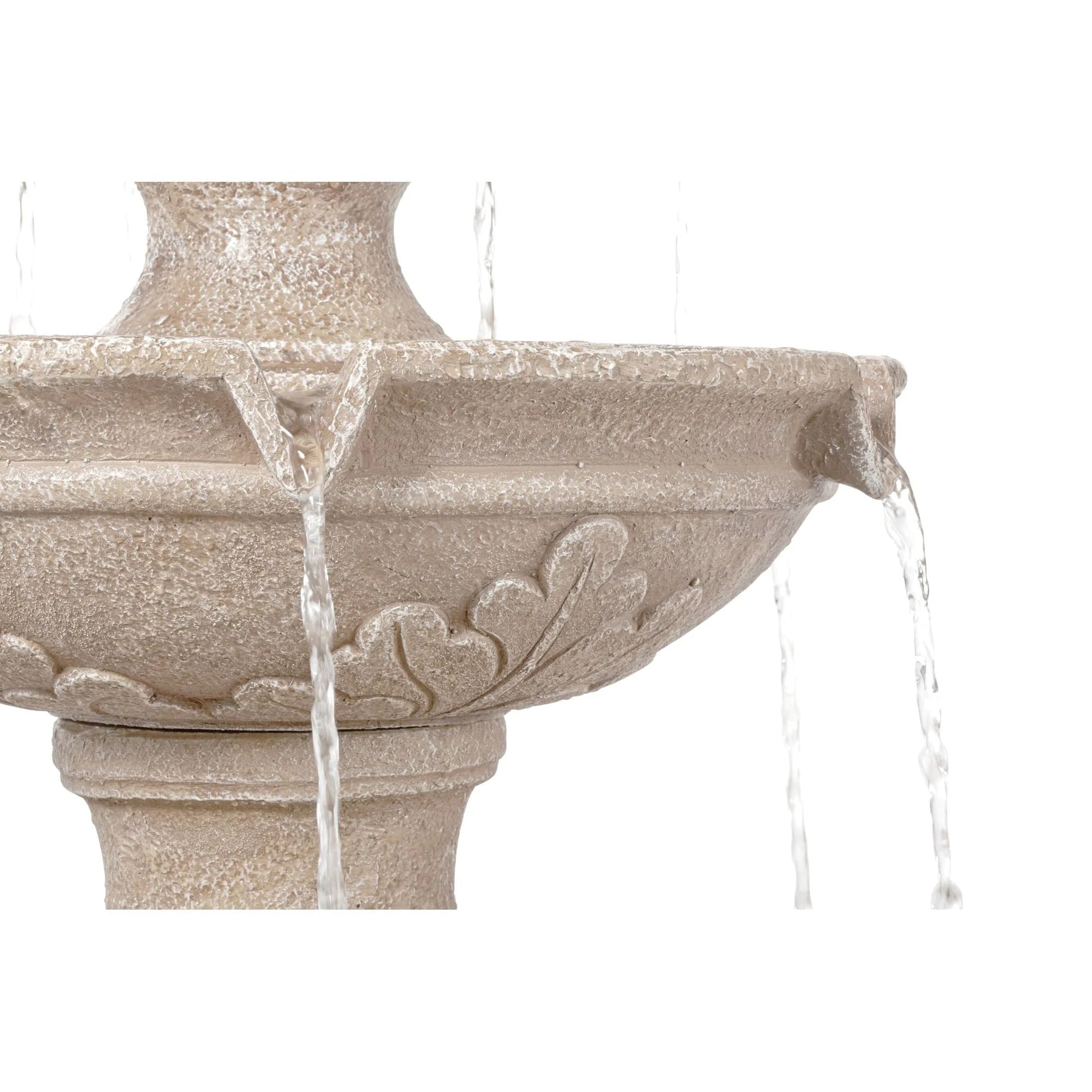 John Timberland Stafford Rustic 3 Tier Cascading Bubbler Outdoor Floor Water Fountain 48" for Yard Garden Patio Home Deck Porch House Exterior Balcony