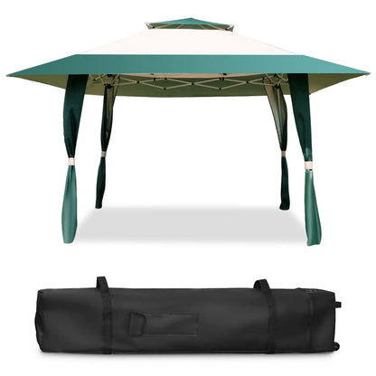 Topbuy 13'x13'Folding Gazebo Canopy Patio Outdoor Tent Party Shade Shelter Green
