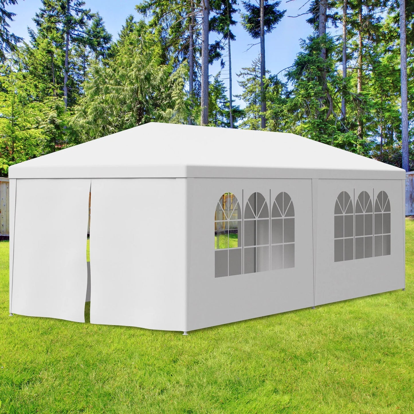 10' x 20' Outdoor Party Tent, Heavy Duty Canopy Event Wedding Tent for Parties Backyard Patio, White