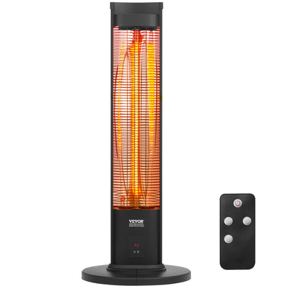 VEVOR Infrared Heater, 1500W Remote Control Electric Space Heater, Patio Heater w/3 Speeds & Timer & Tip-Over Protection, Outdoor/Outdoor for Bedroom,Studio,Porch,Dining Room,Studio, Stand,40in L