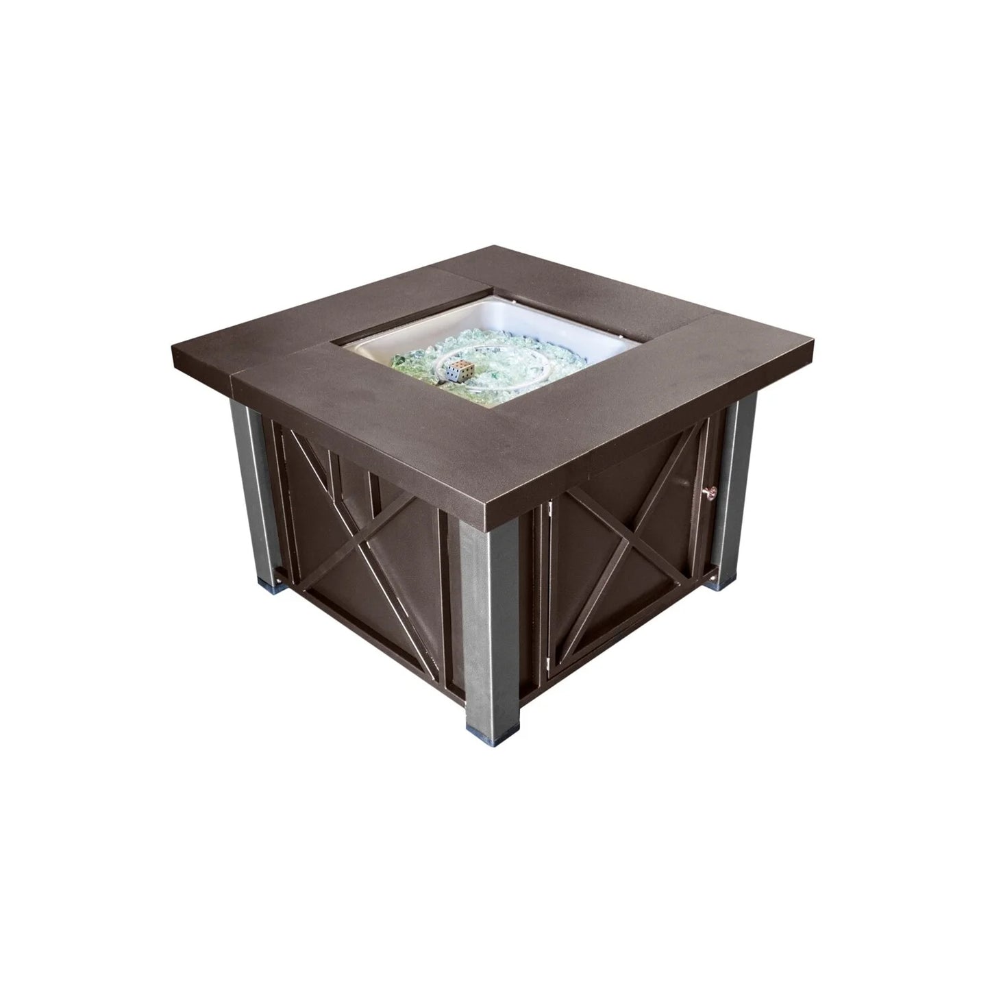 AZ Patio Heaters Outdoor Fire Pit in Hammered Bronze and Stainless Steel