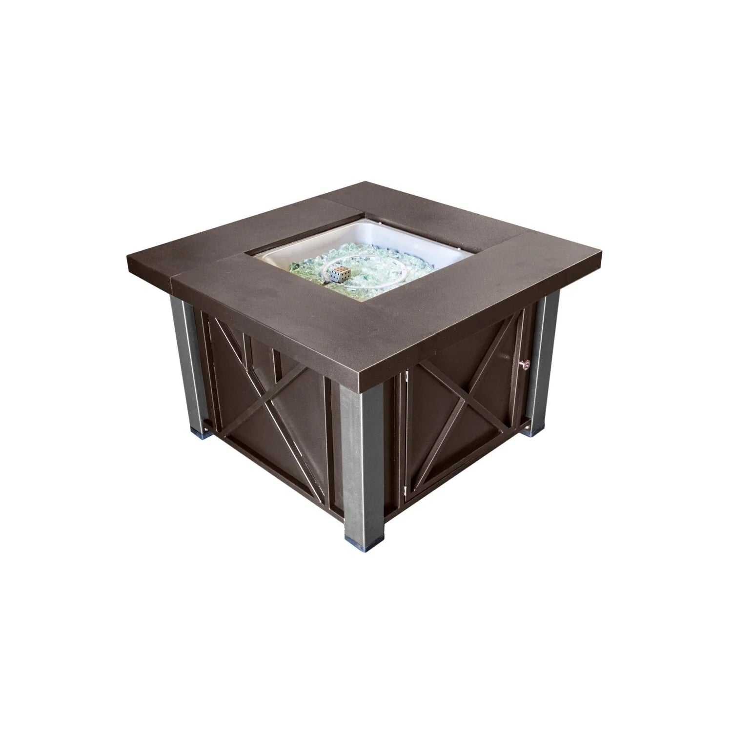 AZ Patio Heaters Outdoor Fire Pit in Hammered Bronze and Stainless Steel