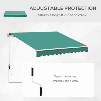 Retractable Awning, Patio Awnings, Sunshade Shelter w/Manual Crank Handle On-Site