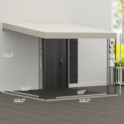 Outsunny 10' x 10' Outdoor Pergola Canopy, Metal Patio Canopy with Drainage Holes for Backyard, Garden, Porch, Cream White