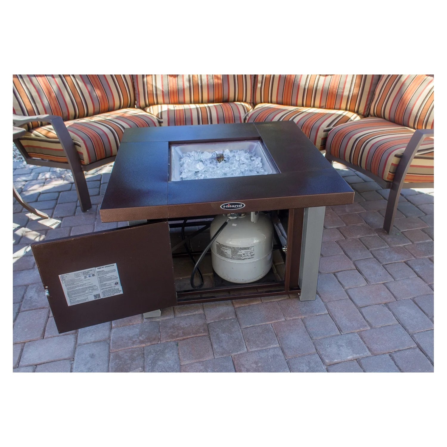 AZ Patio Heaters Outdoor Fire Pit in Hammered Bronze and Stainless Steel