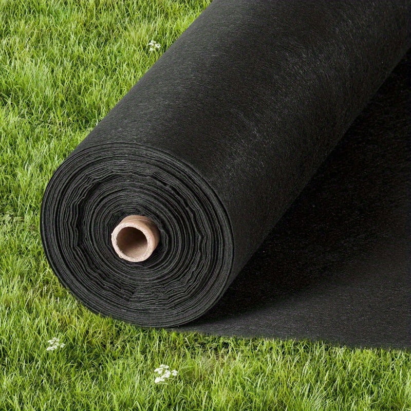 Heavy-Duty Non-Woven Geotextile Fabric 8oz UV Water Permeable Weed Barrier for Garden Landscaping Driveway Patio Walkway Ground Cover 6x100ft Roll Easy Installation Durable Sturdy Construction