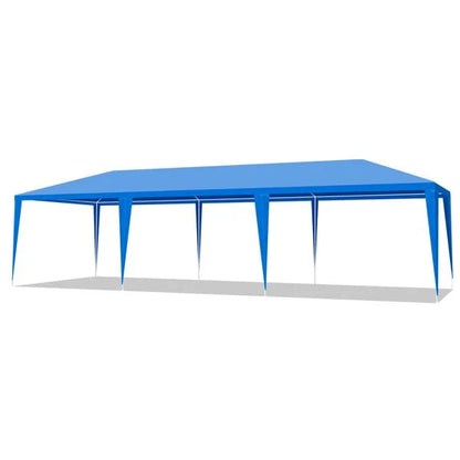 10'x30' Blue Outdoor Party Tent with 8 Removable Sidewalls - Waterproof Canopy Sturdy Frame Patio Wedding Gazebo for Outdoor Events Gatherings Backyard Celebrations