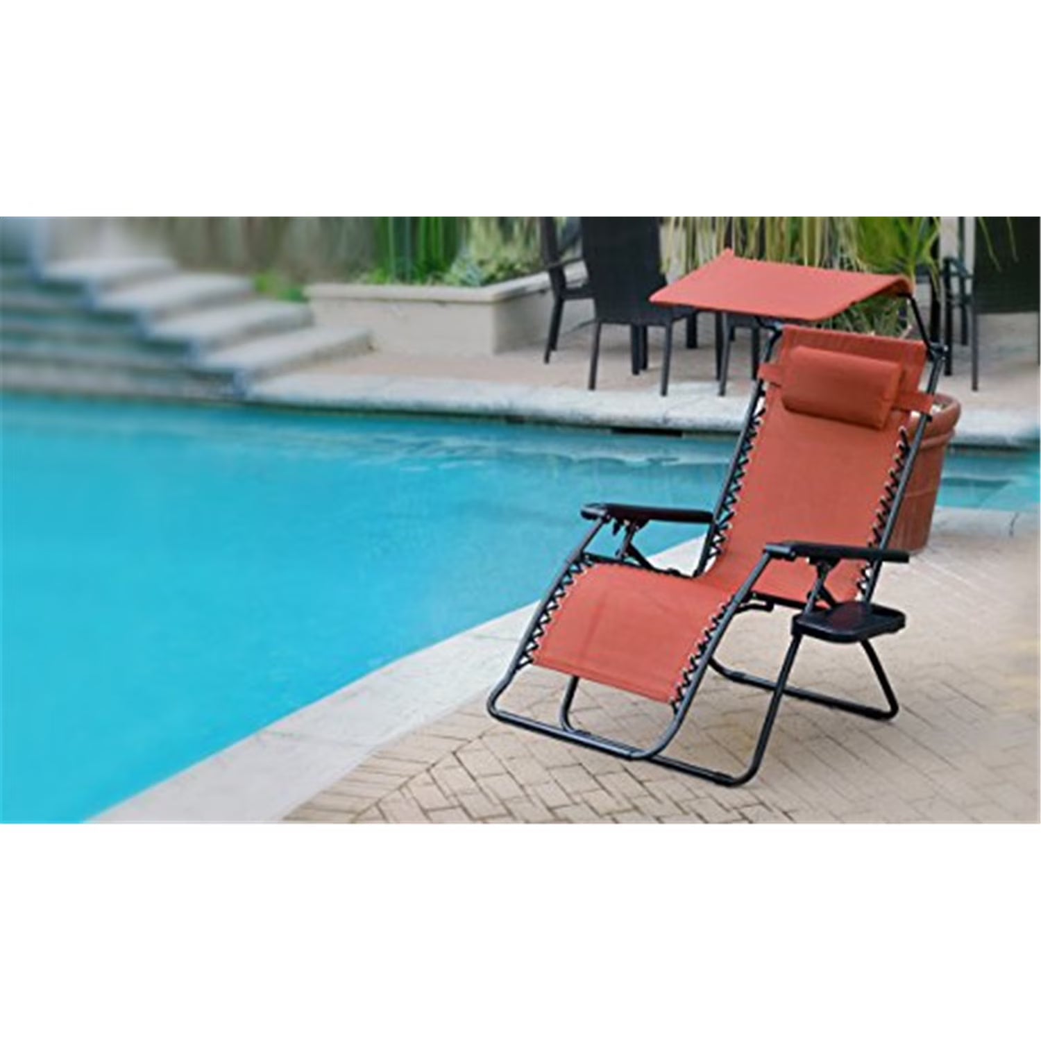 Jeco Oversized Olefin Oversized Zero Gravity Patio Recliner in Mocha