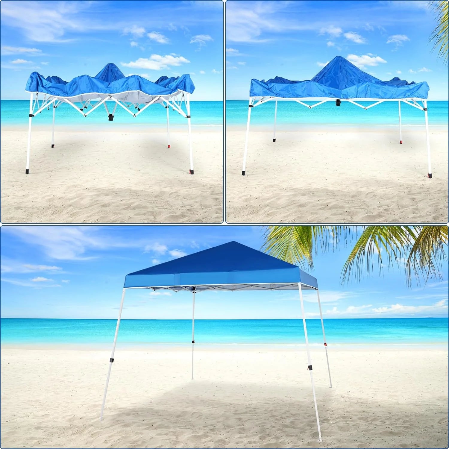 Abba Patio 10'x10' Outdoor Pop up Canopy Tent w/Carry Bag, Blue