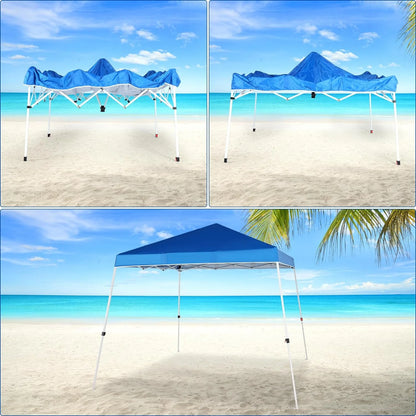 Abba Patio 10'x10' Outdoor Pop up Canopy Tent w/Carry Bag, Blue
