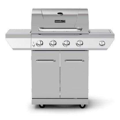 Nexgrill 3-Burner Stainless Steel Propane Gas Grill with Side Tables, 40,500 BTUs, 4 Wheel Transport, 591 SQ. IN. Cooking Space, Outdoor Kitchen Grill for BBQs, Patios, and More - 720-0830MN