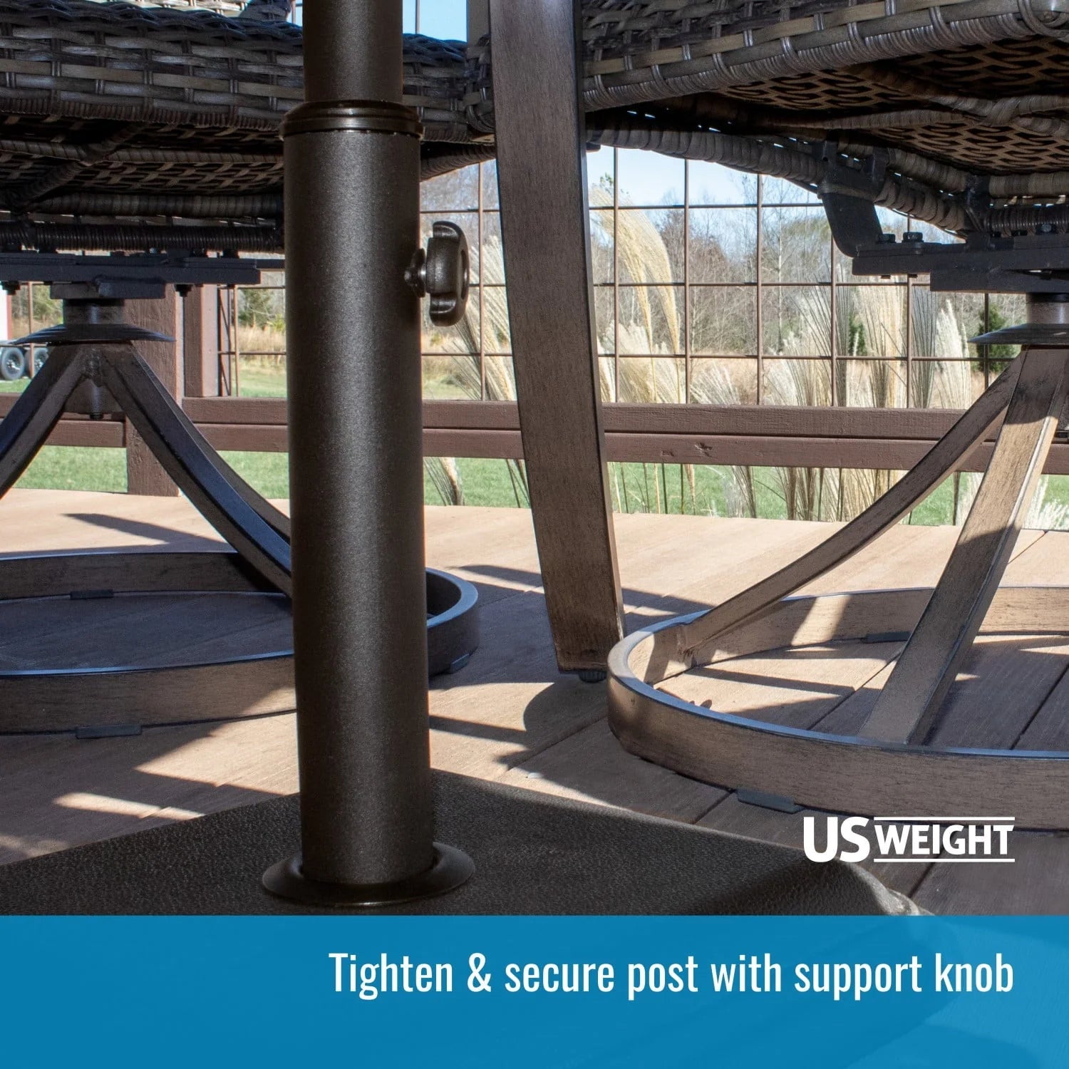 US Weight 26 Pound Umbrella Base Designed to be Used with a Patio Table