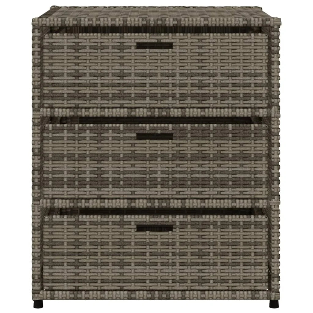 vidaXL Patio Storage Cabinet Brown 21.7"x23.2"x27.2" Poly Rattan