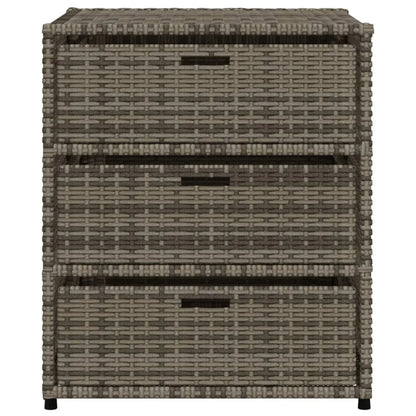 vidaXL Patio Storage Cabinet Brown 21.7"x23.2"x27.2" Poly Rattan