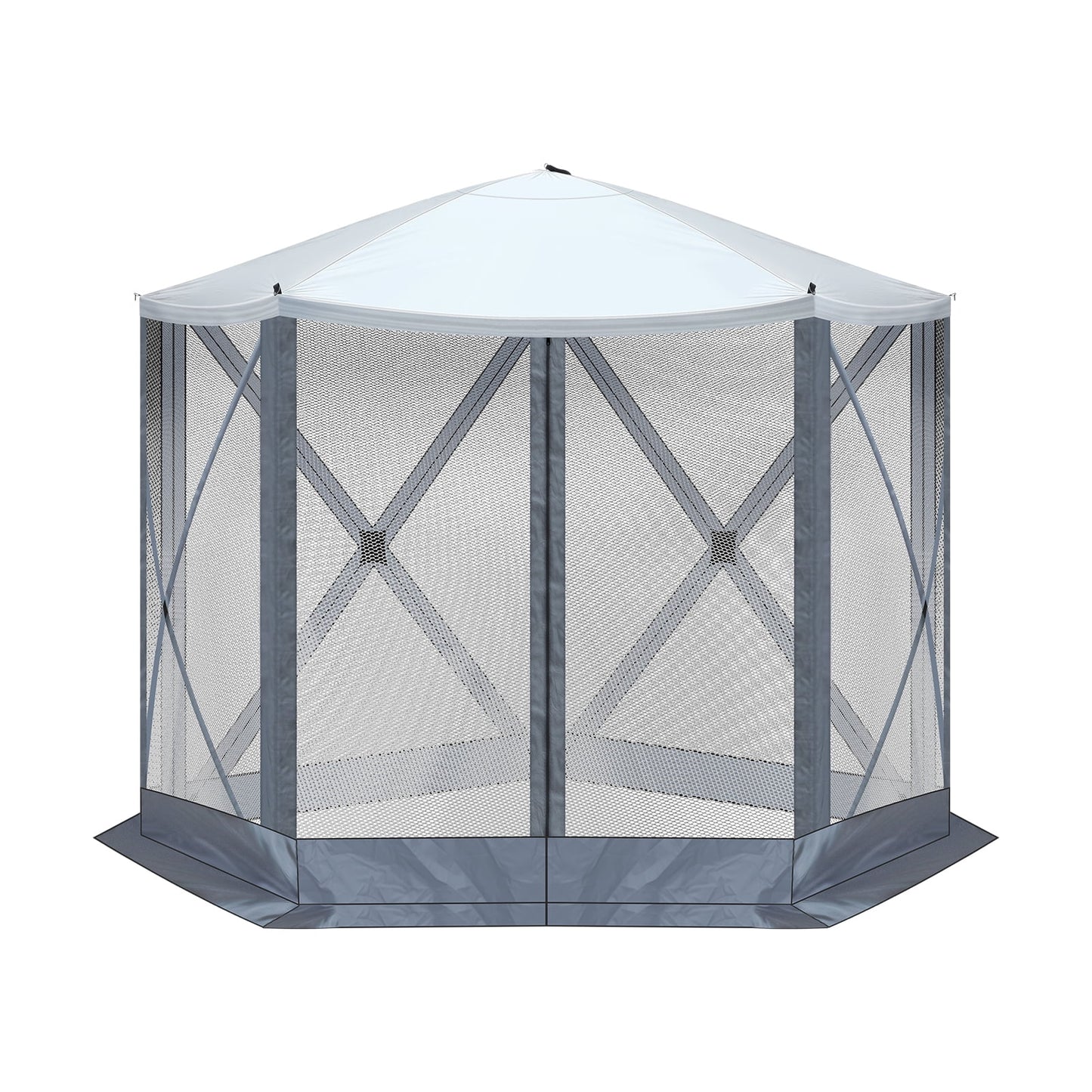 10'x10' Outdoor Pop-Up Camping Canopy - UV & Waterproof, 5 Mesh Sidewalls, Portable with Carrying Bag for Camping,Patio,Lawn, Gray