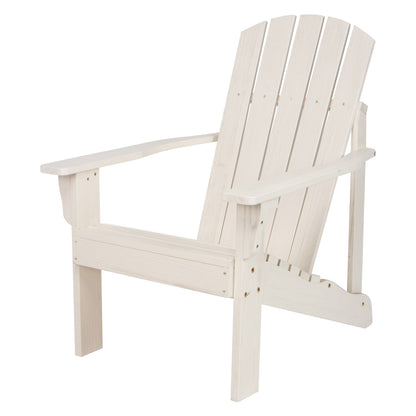 Shine Company Traditional Cedar Wood Patio Firepit Adirondack Chair in Beige