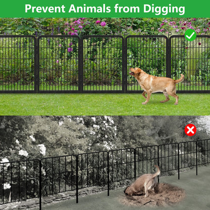 Garden Fence with Gate Fencing No Dig Fence Panels 30ft(L)32in(H) for Yard Animal Barrier Decorative Garden Fencing for Backyard Patio Garden Fences and Borders for Dogs