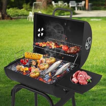 Zimtown BBQ Charcoal Grill Outdoor Barbecue Pit Smoker Grill Patio Backyard,Iron,Black