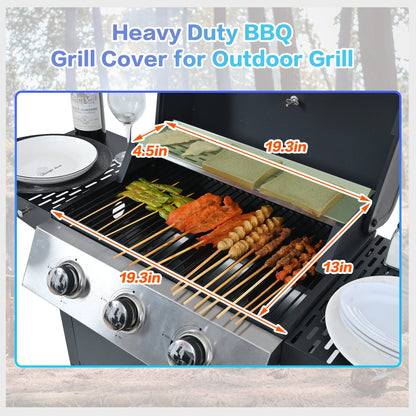 Qiushi 3-Burner Propane Gas Grill, 26,000 BTU Stainless Steel BBQ Grill with 2 Shelves & Thermometer, Outdoor Patio Grill with Electronic Ignition, Wheels & Bottle Opener M?Durable & Even Heating
