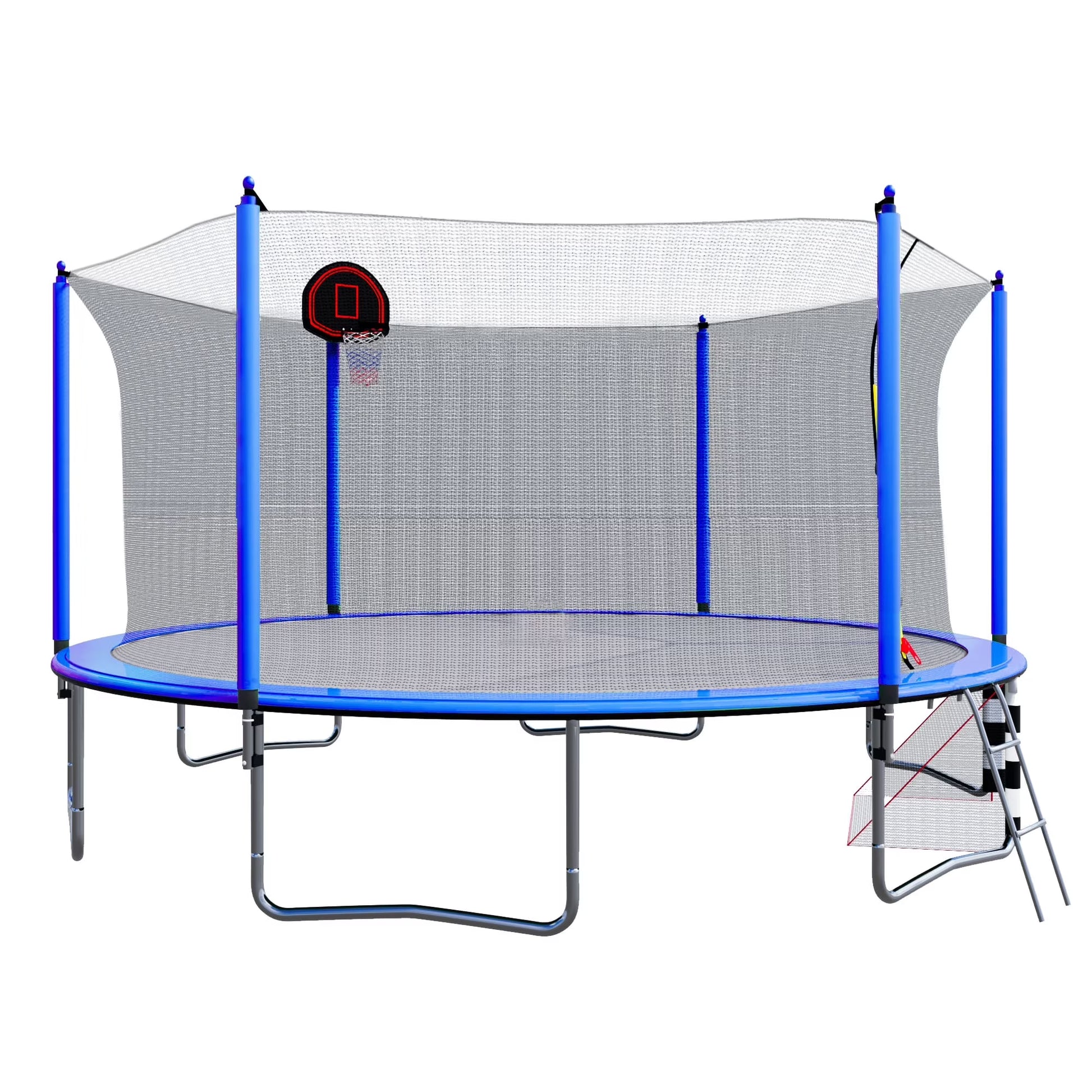 16FT Trampoline with Basketball Hoop, Outdoor Trampoline with Safety Enclosure Net, Recreational Trampoline for Kids and Adults with Soccer Goal, 1000lbs Weight Capatity for Backyard, Patio