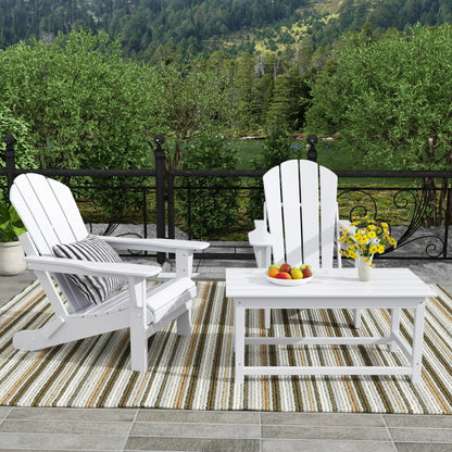 Westintrends Outdoor Patio Classic Adirondack Coffee Table, White