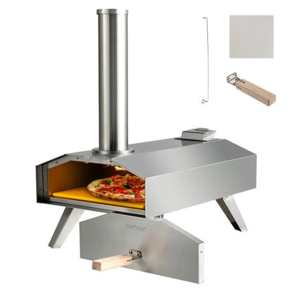 Topcobe Portable Stainless Steel Outdoor Pizza Oven with 12 Inch Pizza Stone, Cooking Space for Backyard, Patio and Parties