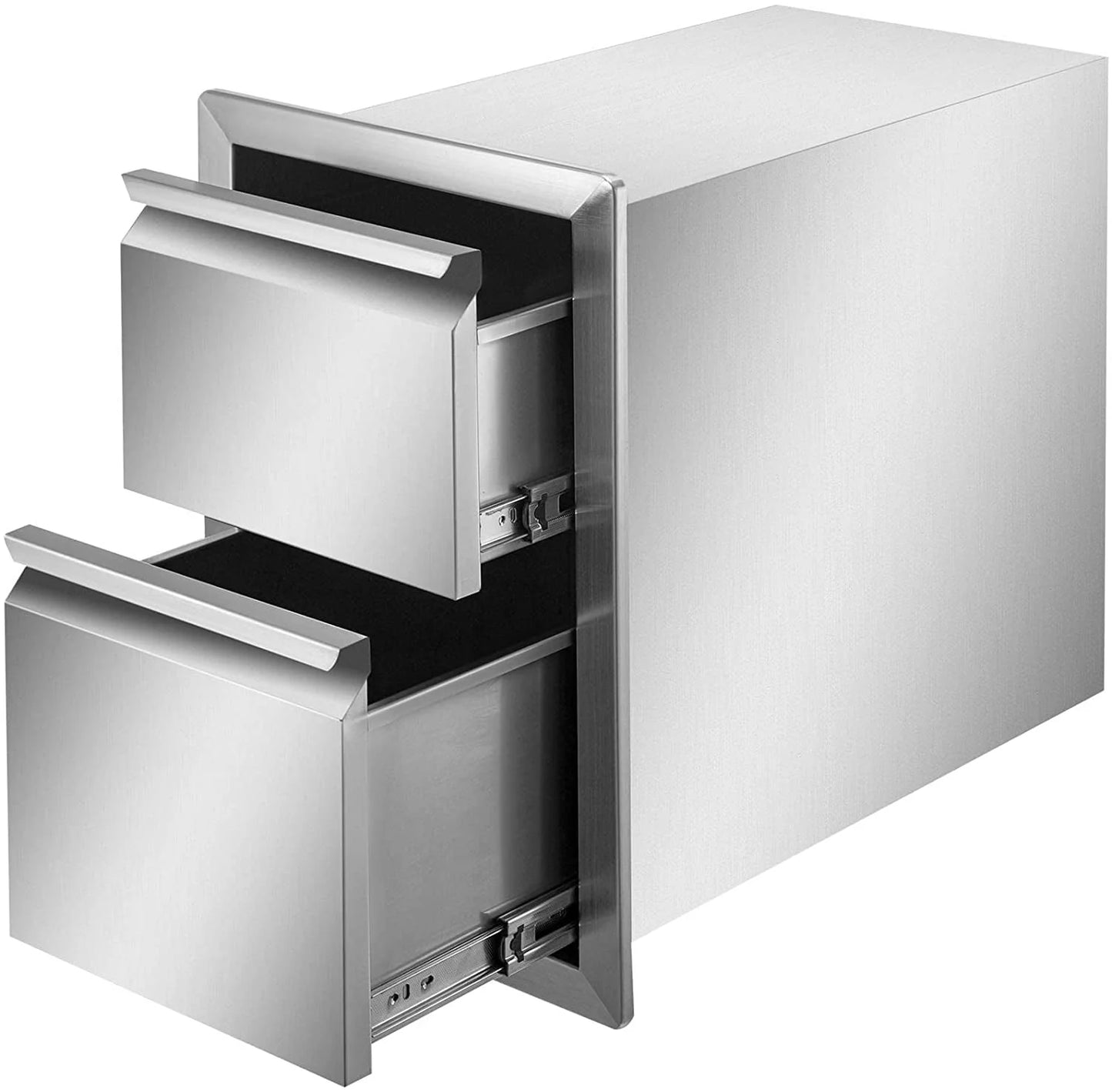 Outdoor Kitchen Door Drawer Combo 29.5" W x 21.6" H x 22.4"D, Access Door/Triple Drawers with Propane Drawer and Adjustable Garbage Ring, Perfect for BBQ Island Patio Grill Station