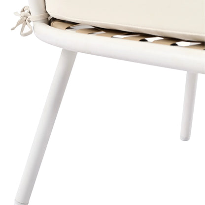 Outdoor Furniture With Thick Cushions & Wood Frame - Beige Rope Patio Fade- Exotic