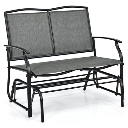 Costway Patio Glider Rocking Bench Double 2 Person Chair Loveseat Garden Black