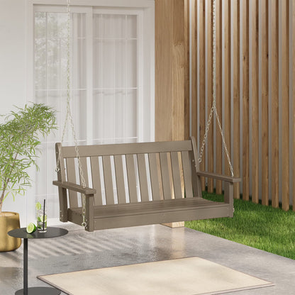 WestinTrends Malibu Outdoor Patio HDPE Hanging Front Porch Swing Bench, Dark Brown