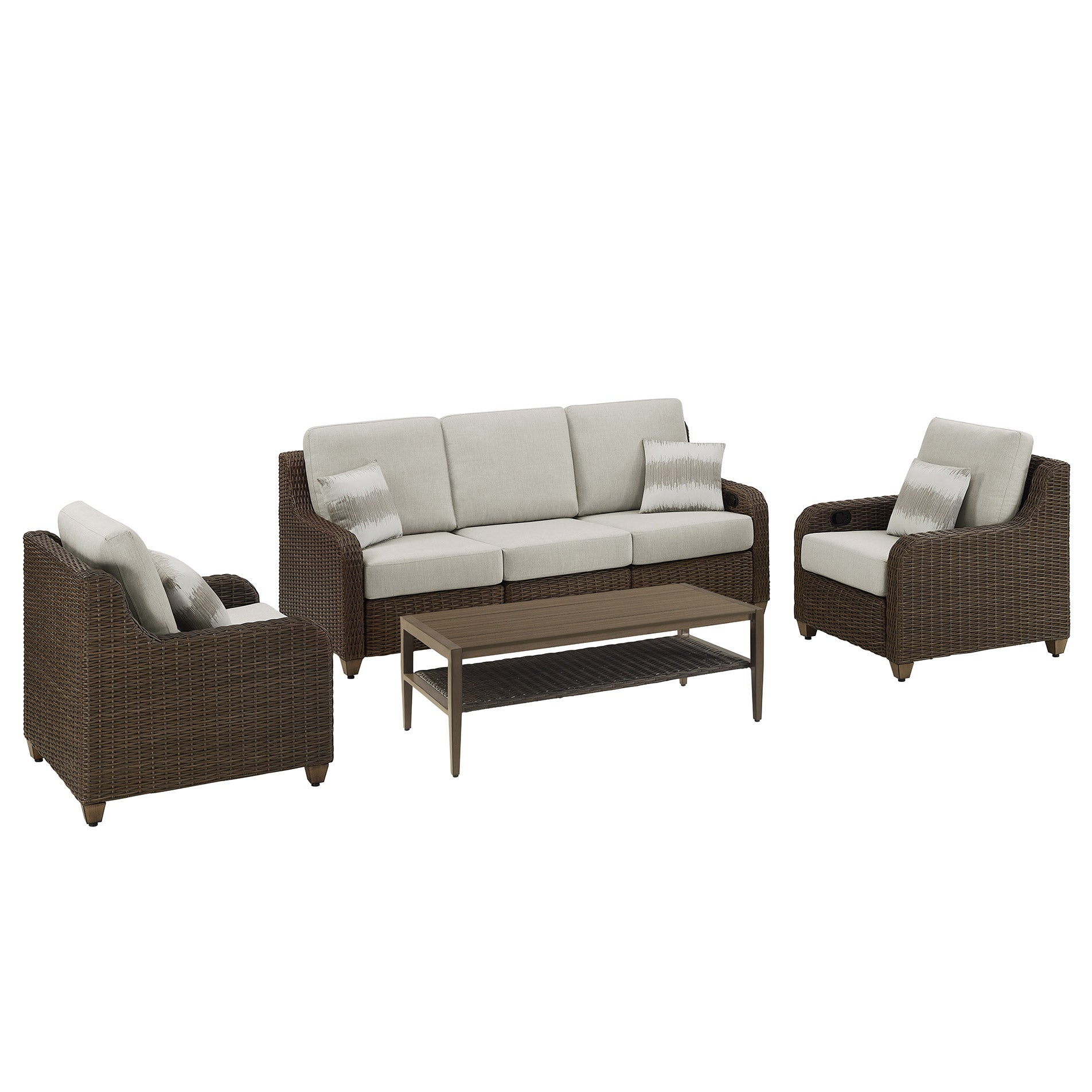 Thomasville Barston 4-piece Outdoor Patio Seating with Kick-out Foot Rests