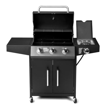 GoDecor Outdoor BBQ Propane Gas Grill for Barbecue Cooking 3 Burners with Side Burner,Patio Picnic Backyard, Outdoor Party,46000BTU