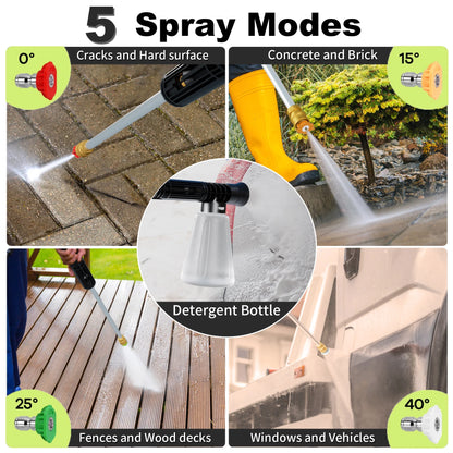 FOTING Electric Pressure Washer, 4500 PSI 3.2 GPM Power Washer with 4 Quick Connect Nozzles, High Pressure Cleaning Machine with Foam Cannon for Cars/Fences/Driveways/Patios/Home Cleaning