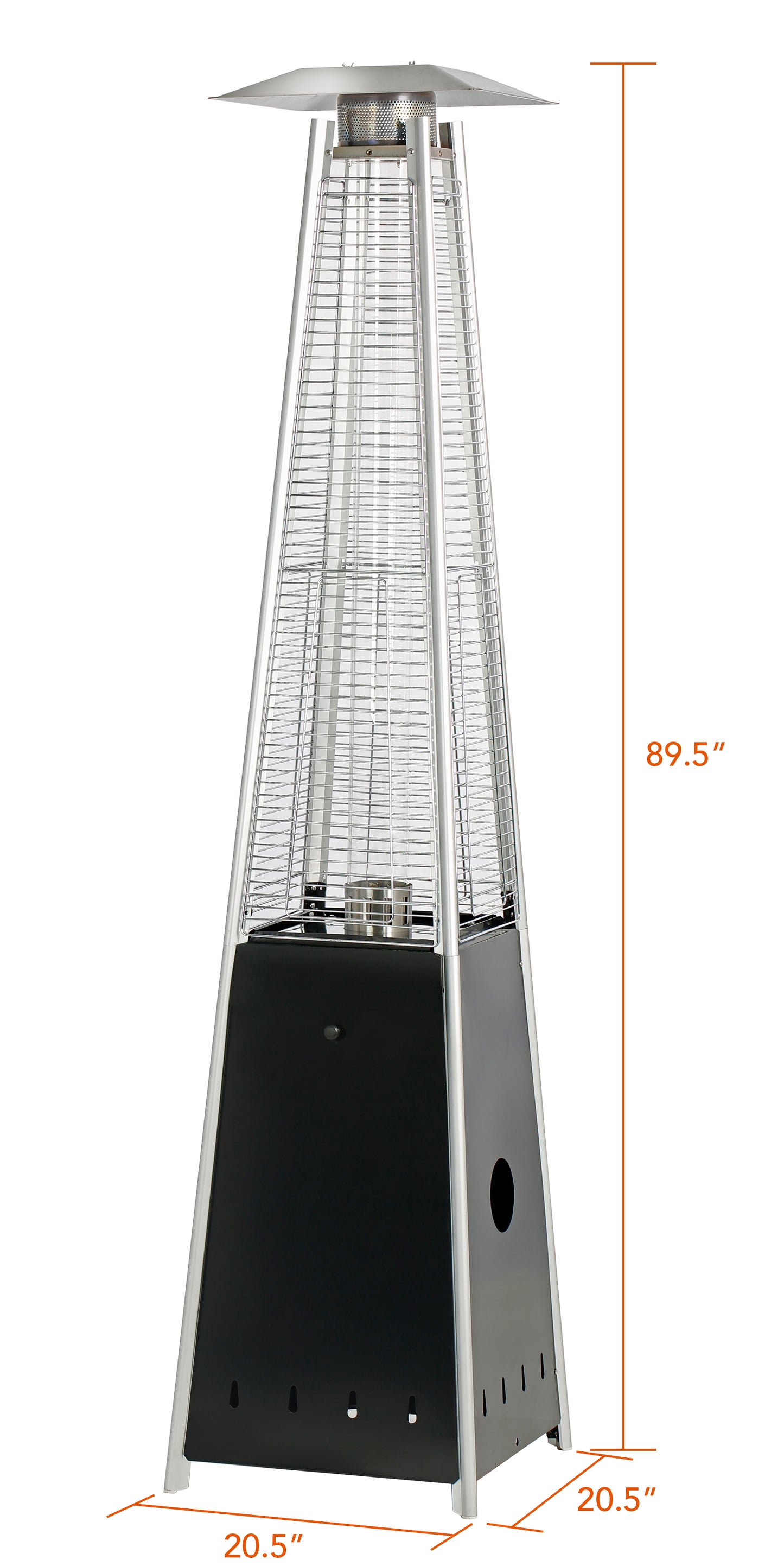 HeatMaxx Pyramid Patio Heater 89.5 in. 40,000 BTU Outdoor Propane Heater, Spiral Flame Patio Heater