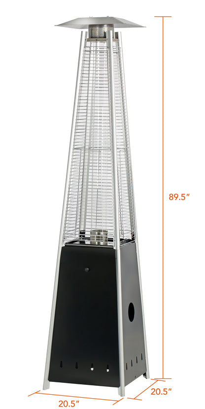 HeatMaxx Pyramid Patio Heater 89.5 in. 40,000 BTU Outdoor Propane Heater, Spiral Flame Patio Heater