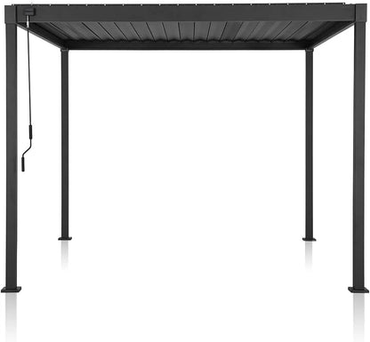 Mirador 10'x 10' Outdoor Pergola, 80S Steel Frame w/Adjustable Louvers Roof for Garden, Patio, Backyard, Dark Gray