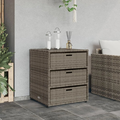 vidaXL Patio Storage Cabinet Brown 21.7"x23.2"x27.2" Poly Rattan