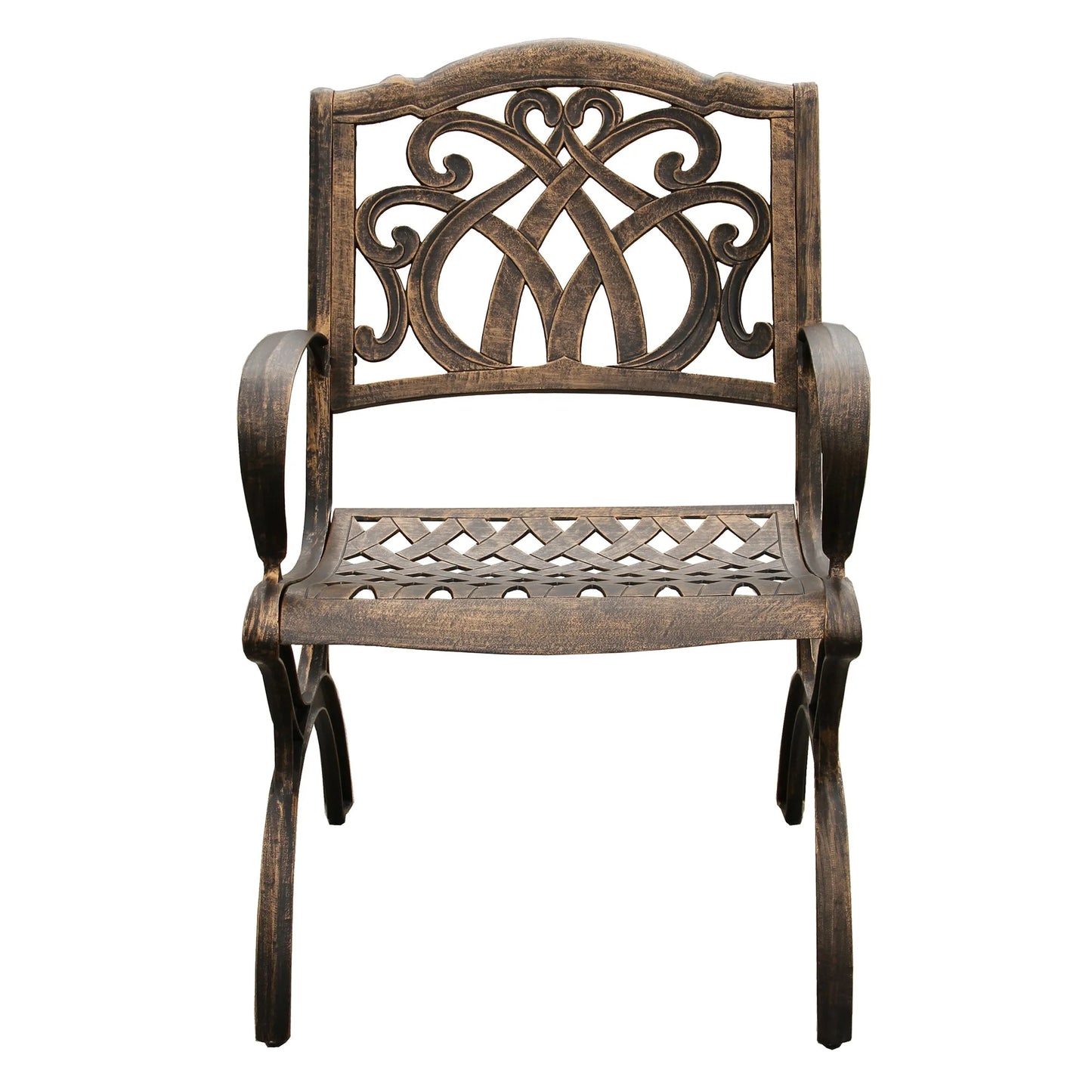 Oakland Living Corporation Ornate Traditional Outdoor Cast Aluminum Patio Dining Chair Bronze
