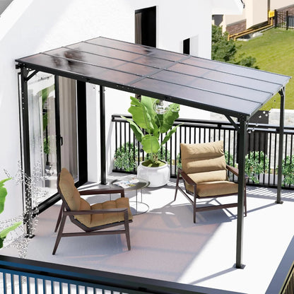 10x8 Pergola Patio Gazebo, Hardtop Outdoor Gazebo with Roof for Backyard, Decks, Garden
