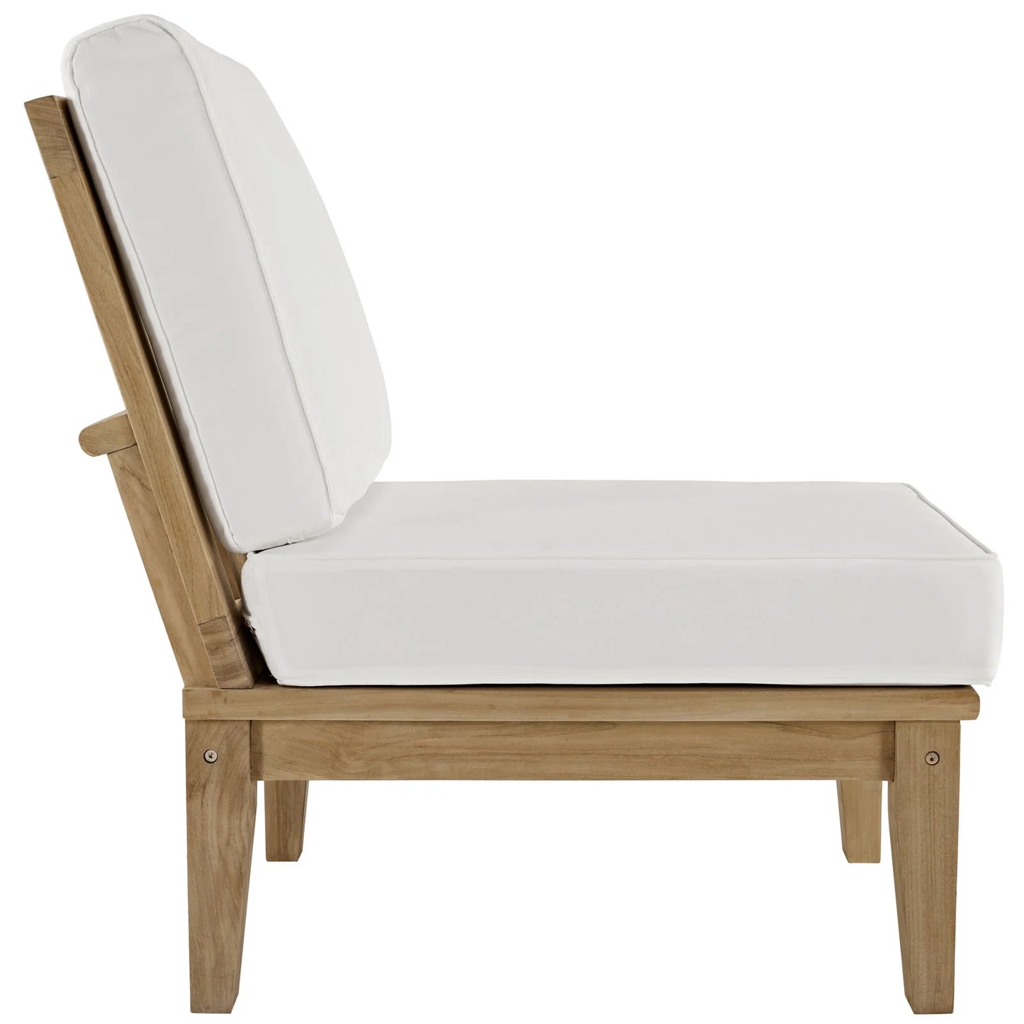 Modway Marina Modern Wood 5-Piece Patio Teak Sofa Set in Natural/White